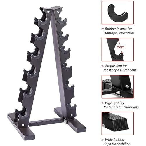 KAPEICamper Dumbbell Holder Storage Rack Weight Lifting Stand 6 Tier Dumbbell Organizer A Frame Dumbbell Rack Stand for Fitness Home Gym (Only The Holder)