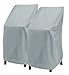 Patio Chair Cover Highback Stairs Cover Bar Chair/Stool Cover Outdoor Furniture Cover Stackable Chairs Cover(L27.5 x D27.5 x H49.2 inch, 2 Pack)