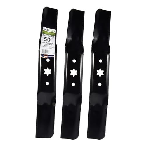 MaxPower 561558B 3 Blade Set for 50” Cut MTD, Cub Cadet, Troy-Bilt, Craftsman,…