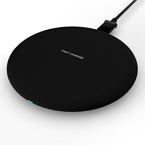 Aukiss Fast Wireless Charger, 7.5W Wireless Charger Compatible with iPhone X/8/8 Plus,10W Fast Wireless Charging Compatible with Samsung Galaxy S9/S9 Plus/Note 8/ S8 (No AC Adapter)-Black