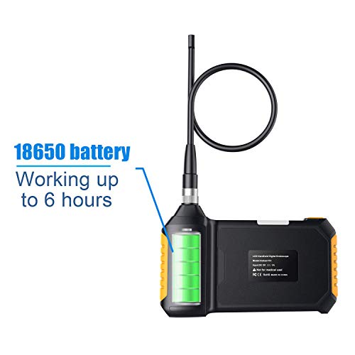 Industrial Endoscope,YINAMA 1.6-198inch Focal Distance Digital Semi-rigid Borescope 4.3inch LCD 2600mAh Rechargeable Battery 8G SD Card Snake Camera 1080P HD Video Waterproof Inspection Camera(9.84FT) - Thumbnail 3