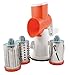 Paderno World Cuisine Countertop Rotary Cheese Grater with 3 Drums, 9 1/2in, White