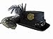 Jacobson Hat Company Deluxe Velvet 4.25 Inch Steampunk Top Hat with Removable Goggles,Black,One Size