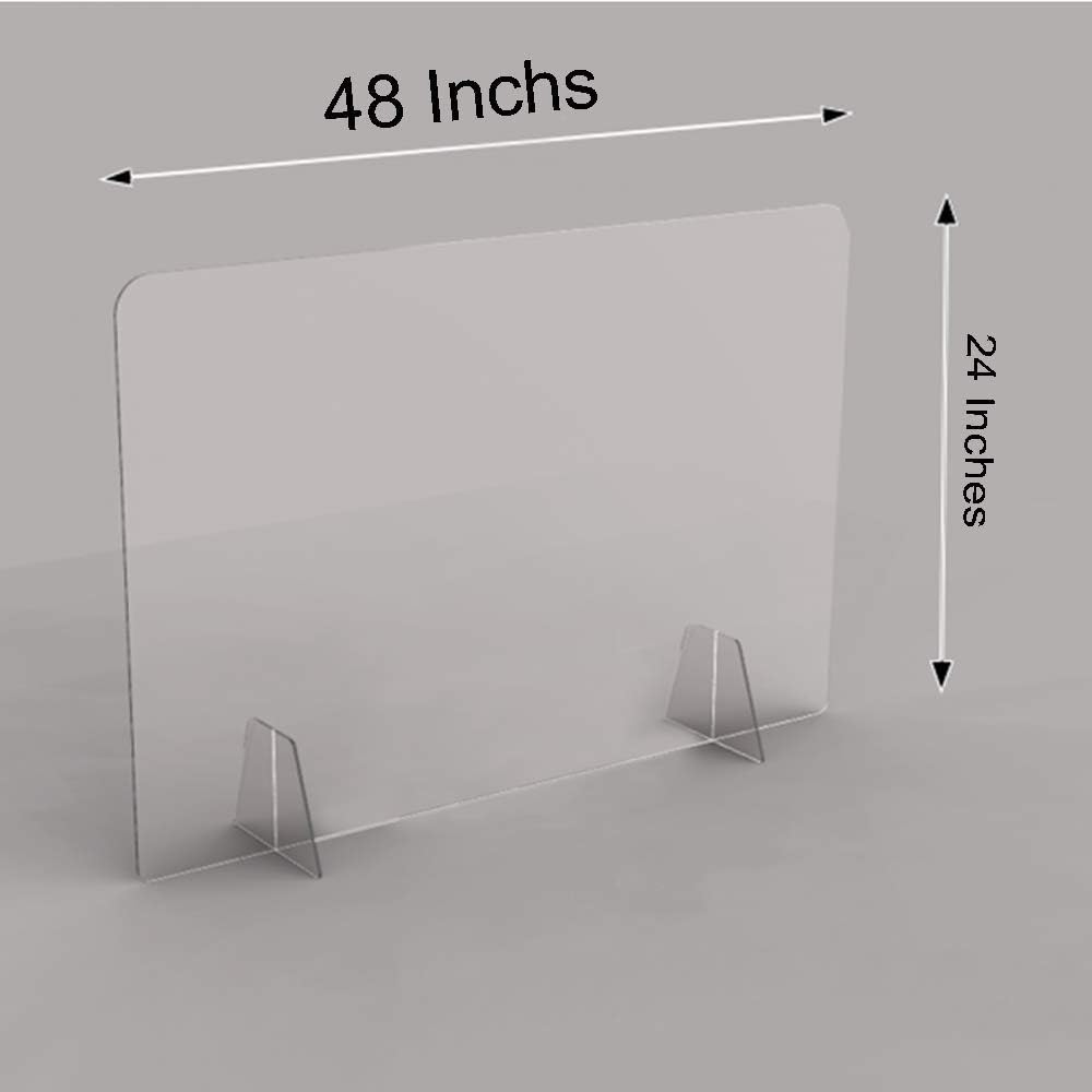 SIMOND STORE Sneeze Guard 48"W X 24"H X 1/4" Thick, Plexiglass Shield for Office Desk, Restaurant, Salon, Reception and Checkout Counter - Cutout: N/A: Home Improvement