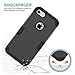 LONTECT for iPhone 8 Case, iPhone 7 Case Hybrid Heavy Duty Shockproof Full-Body Protective Case with Dual Layer [Hard PC+ Soft Silicone] Impact Protection for Apple iPhone 8/iPhone 7, Black