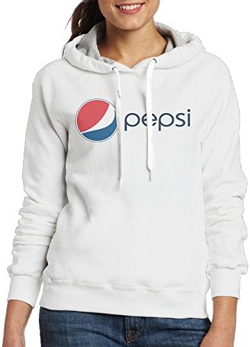 Zengshabi Women's Pepsi Logo Hooded Sweatshirt White