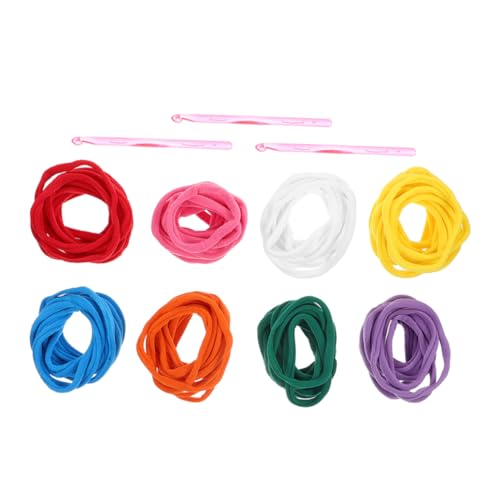KONTONTY Multiple Elastic Rope Weaving Loom Loops Braided Stretch Rope DIY Crochet Hook Kit Weaving Craft Supplies