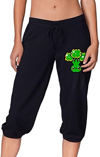 WEP8LF Pixel Art Broccoli Women's Workout Knee Pants For Running Training Trousers
