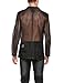 COOFANDY Men's Sexy See-Through Mesh Blazer Coat Clubwear Fishnet Jackets Black,Large