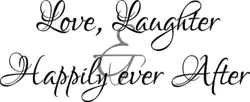 Vinyl Lettering Design Creations Love Laughter &amp; Happily Ever After Vinyl Wall Decal Lettering Words Art Home Décor Bedroom Wall Decal color-Black