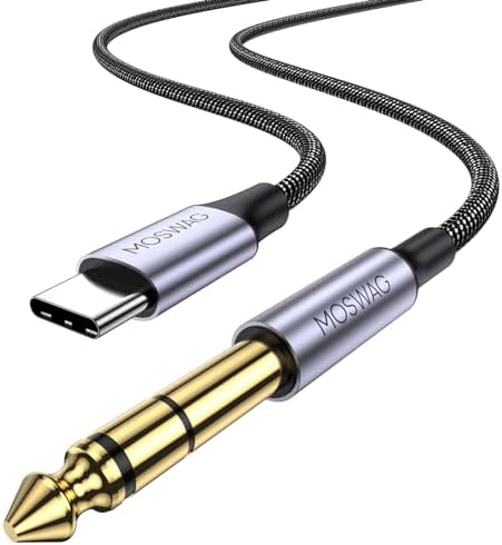 Mm Headphone Jack Adapter For Guitar Amp MOSWAG USB C To 1/4 TRS