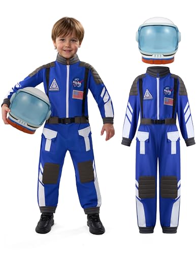 Spooktacular Creations Astronaut Costume with Helmet, Toddler Astronaut Outfit, BoysPilot Jumpsuit Unisex for Halloween Party
