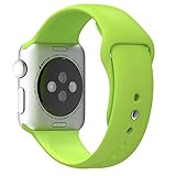 Apple Watch Band, HuanlongTM Soft Silicone Sport Style Replacement Iwatch Strap for Apple Wrist Watch (Green 42mm S/M)