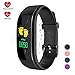Fitness Tracker, Ouliou Activity Tracker with Heart Rate Monitor,Blood Pressure Monitor, IP67 Waterproof, Step Counter,Calorie Counter, Sleep Monitor for Kids/Woman/Man iOS Android(Black)