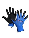 Size: Medium/ 12 Pair Diesel Blue Coated Latex/Poly/Cotton Safety Gloves