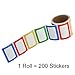 PAPRMA Name Tag Stickers, 200Pcs Colorful Plain Name Stickers, 3 1/2