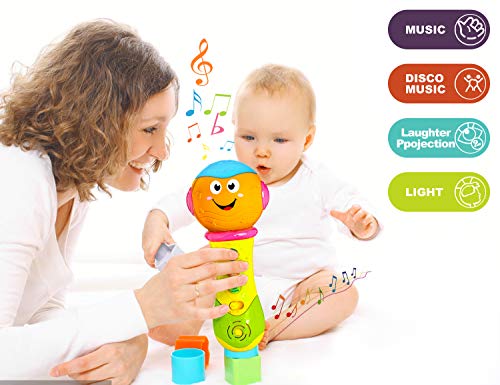 6 Month Baby Toys,Refasy Children Rattles Babies Musical LED Light Sounds Early Educational Development Best Gift Birth-24 Months Fun Playing Game Toys for Baby Infants Toddlers Boys Girls Kids Orange