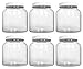 KombuJars ½ Half Gallon GLASS Jars 64 oz Airtight Lined Seal Plastic Lid Cap, Wide Mouth Jar, Brewing Fermenting Kombucha, Storage Bottles Kefir Canning, Clear, Multi-use Mason (6)