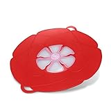 HomePop Boil Over Spill Stopper Fits up to 11.5 Inch Pot or Pan - Avoid Spill Overs Perfect to Keep Stove Top Clean - Red
