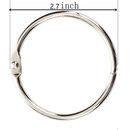 Loose Leaf Binder Rings Book Ringï¼ˆ15 Packï¼‰Large 2 3/4 Inch Diameter Nickel Plated Silver
