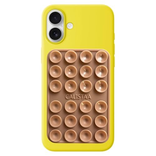 Photo 1 of Calistaa Silicone Double-Sided Suction Phone Case Detachable Mount - Hands-Free, Strong Grip Holder for Selfies & Videos - iPhone & Android Compatible - 2.5 x 3.75 Inche (Brown)