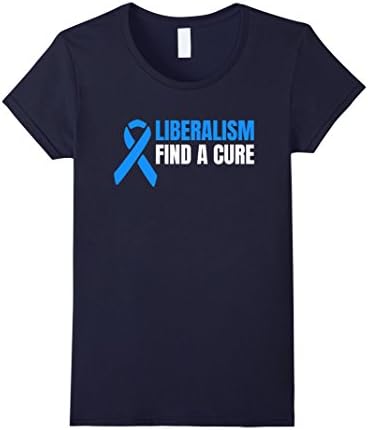 Womens Liberalism find a cure T-Shirt Small Navy