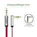 UGREEN 3.5mm Audio Cable, Stereo Aux Jack to Jack Cable 90 Degree Right Angle Auxiliary Cord Compatible for Beats, iPhone, iPod, iPad, Tablets, Speakers, 24K Gold Plated Male to Male Red (10FT)