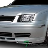 Topline Autopart Euro Black Head Lights Signal+Aluminum Mesh Grill Grille 99-05 Vw Jetta Bora Mk4