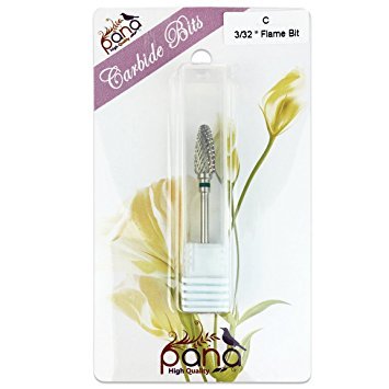 PANA Professional 3/32" Shank Size - Silver Flame Carbide Bit Coarse Grit - Nail Drill Bit for Dremel Machine