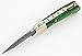 5167 Custom made damascus steel folding knife. (Green)