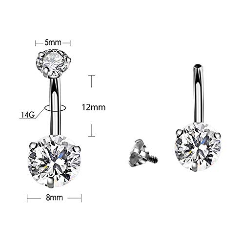 Jconly Belly Piercing Kit 14G Belly Button Ring with 316L Steel