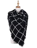 Women's Plaid Square Tartan Scarf Blanket Classic Winter Scarf Shawl Wrap