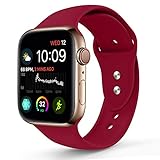 Sworddy Sport Band for Apple Watch 38MM,Soft Silicone Replacement for Apple Watch Series 3/2/1 [S/M Size in Rose Red Color]