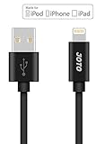 Lightning Cable, [Extra Long 10ft 3m long] JOTO Apple MFi Certified Lightning to USB Cable, Data Sync Charge Cable for iPhone 6S 6 Plus 6, iPad Pro, Air 2, mini 4, iPod touch 5 6th, nano 7th (Black)