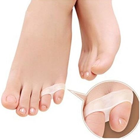 Pair Gel Silicone Last Toe Shield Sleeve Pad Cushion Shaping Bunion Splint Straightener Gel Toe Separators Stretchers Corrector Regulator Treatment Foot Pain Relief Last Toe Separator Stretchers