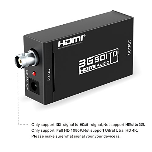 SDI to HDMI, ABLEWE SDI HD-SDI 3G-SDI to HDMI 720p/1080p Adapter Video Converter with Embedded Audio