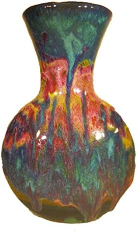 David Changar Moon Vase #1 Sm Vase, Small, Green Yellow Flambe