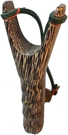 Handmade Wooden Thai Sling Shot 7" Hand Carving Palmwood Slingshot Hunting Catapult Support for Shot