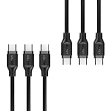 AUKEY USB C to USB C Cable, Type C Cable (3-Pack 3.3ft/1m) for MacBook Pro, Nintendo Switch, Nexus 6P 5X, Google Pixel and More