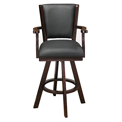 Game Room Bar Stool with 360 degree swivel in Mahogany finish