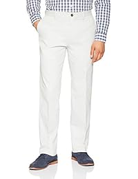 Men's Classic-Fit Wrinkle-Resistant Flat-Front Chino Pant, Silver, 42W x 29L