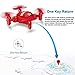Drone for Kids Headless Mini RC Quadcopters Foldable Remote Control Helicopter Drones 2.4Ghz 6-Axis Gyro 4 Channels Indoor Flying Airplane With 3D Flip One Key Return for Beginner Drone Training (Red)