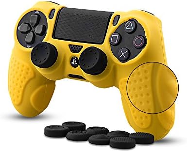 PS4 Controller Cover Silicone Material Soft Skin Case CHINFAI Playstation 4 Controller, Protection, Cover, Shockproof, Easy to Install [Assist Cap with 8]