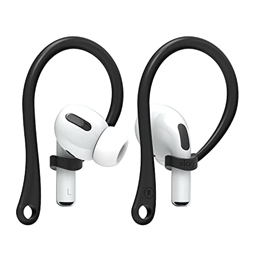 elago Ear Hooks Designed for AirPods Pro 3 & Pro 2 & Pro, 4 & 3 & 2 & 1, Earbuds Accessories, Anti-Slip, Ergonomic Design, Comfortable Fit (Black) [US Patent Registered]