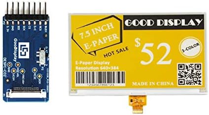 GooDisplay 7.5 Inch Color E-Paper Screen with Connection Adapt Board E Ink Display Module Yellow EPD E-Ink Display Manufacture with Communication Board Development