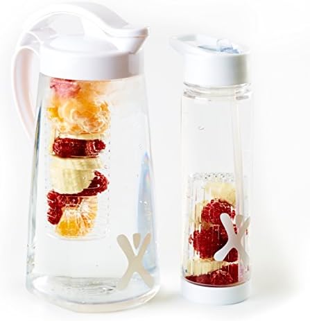 1 x Excifit Premium Fruit Infusion Pitcher (70oz) + 1 x Fruit Infused Water Bottle (26oz) + BONUS Paperback Recipe Book