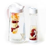 1 x Excifit Premium Fruit Infusion Pitcher (70oz) + 1 x Fruit Infused Water Bottle (26oz) + BONUS Paperback Recipe Book