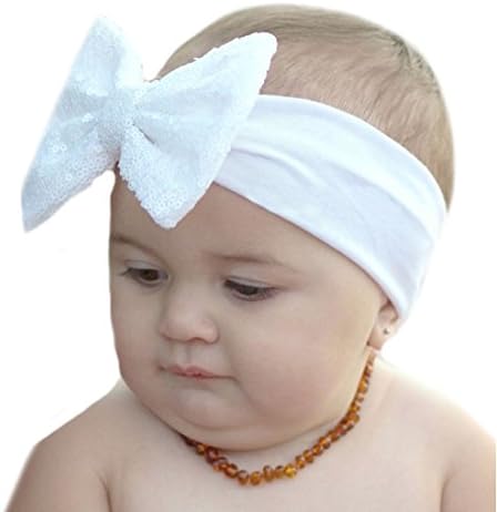 Miugle Baby Baptism Headbands Baby Girls Christening Hair Bows