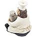 Sitting French Chef Pierre Glass Salt and Pepper Shaker Set with Decorative Display Stand Table Centerpiece Figurine for Country Cottage Decor Spice Racks & Gourmet Kitchen Decorations As Collectible