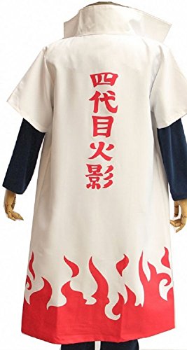 SPJ: Naruto 4th Yondaime Hokage Ninja Cosplay Costume Long Cloak Halloween etc (XL)